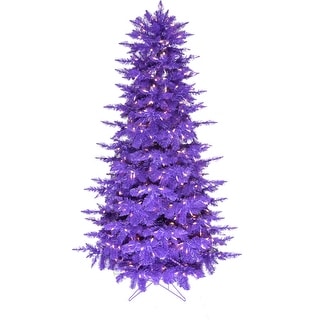 Haunted Hill Farm 6.5-Ft. Spooky Purple PVC Tree with Warm White LED Lighting