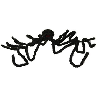 Haunted Hill Farm 6-ft. Black Spider, Indoor/Covered Outdoor Halloween Decoration, Poseable, Lucifer