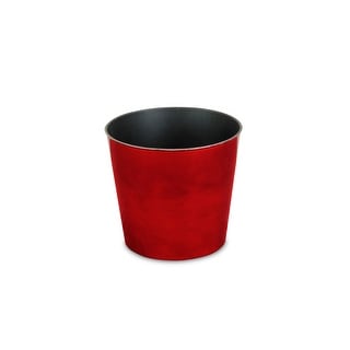 9" Red and Black Tapered Round Planter