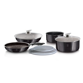 Berlinger Haus 9-Piece Cookware Set w/ Detached Ergonomic Handle, Carbon Pro Collection