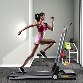 2.5HP Foldable Electric Treadmill Compact Home Running Machine-Silver