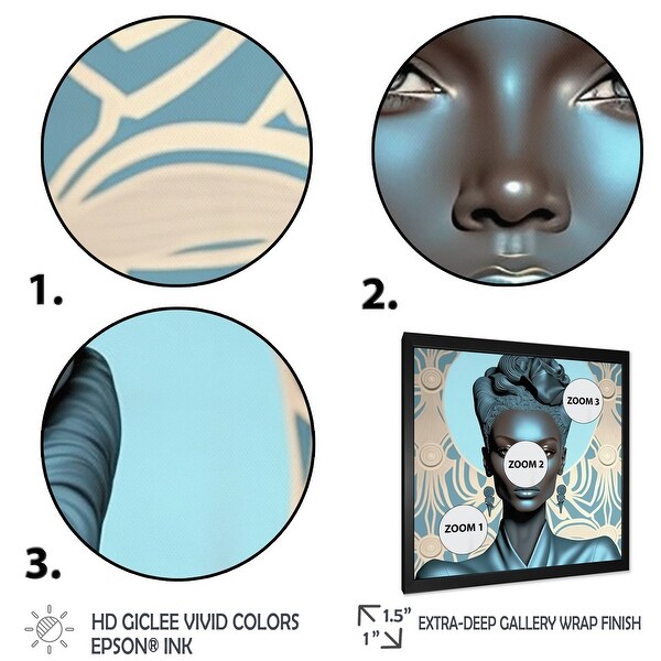 Designart "Retro Haute Couture African American Lady X" African American Framed Art Print