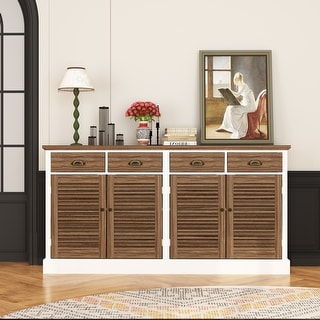 Sideboard Buffet Cabinet w/4 Drawers & 4 Doors Console Table Cabinet