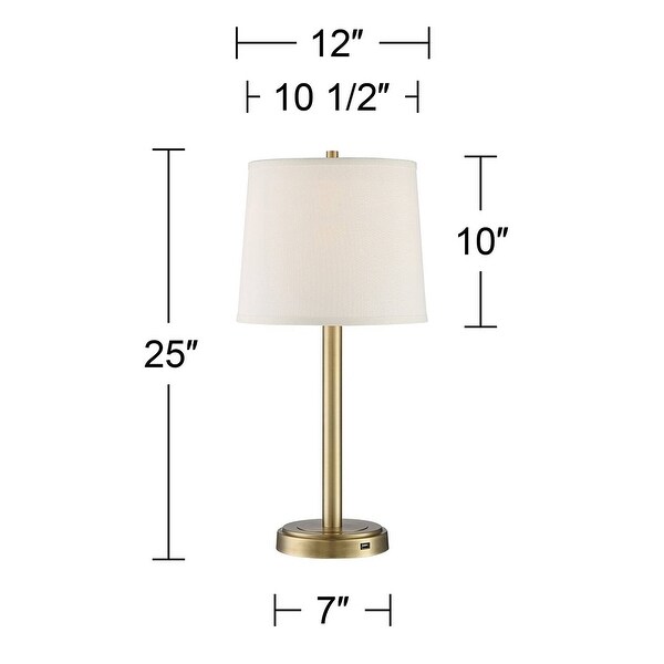 Set of 2 Modern Glam Table Lamps with USB Brass - 12" x 25"