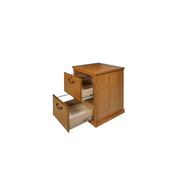 Huntington Oxford Two Drawer File Cabinet, Office Storage File Drawer, Brown