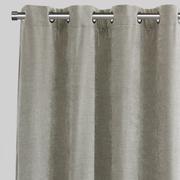 Rodeo Home Vargas Luxury Solid Chenille Grommet Curtains (Set of 2) - 54" x 96" - 54" x 96"