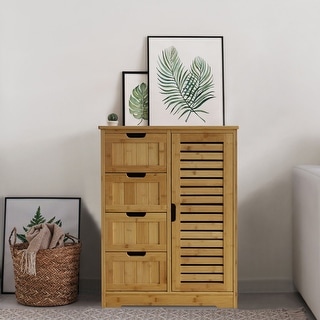 VEIKOUS 4 Drawers Bathroom Storage Cabinet and Cupboard Shelves