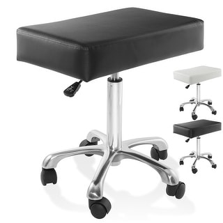 Rolling Hydraulic Salon Stool with Large Adjustable Seat
