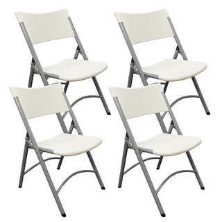 SUMKEA Banquet Folding Chairs for Indoor & Outdoor, Set of 4 - White