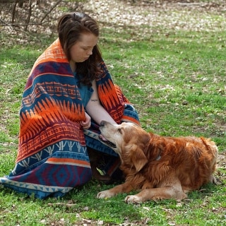 Southwestern Colorful Deluxe Velour Blanket Throw Mojave by IBENA