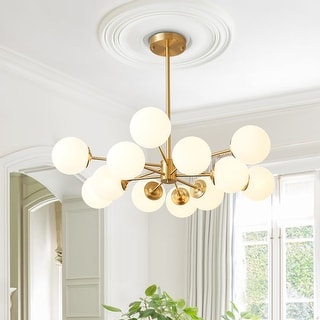 Mid-century Modern 12-light Glass Bubble Sputnik Chandelier