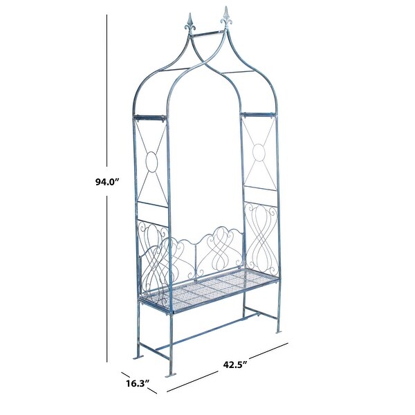 SAFAVIEH Outdoor Living Eloise Victorian Scroll Iron Arbor.