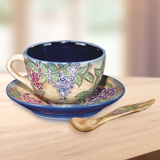Grape Vine Hand Painted Porcelain Cup and Saucer Set