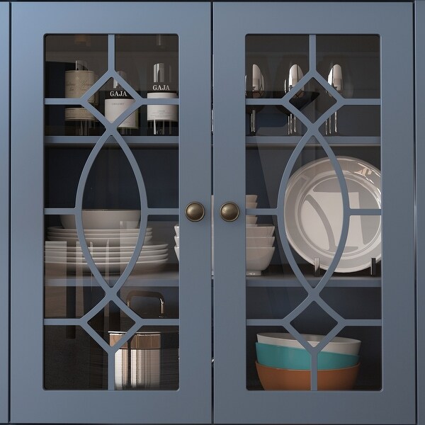 FAMAPY 53.9'' Sideboard Buffet Boocase Media Adjustable Shelves