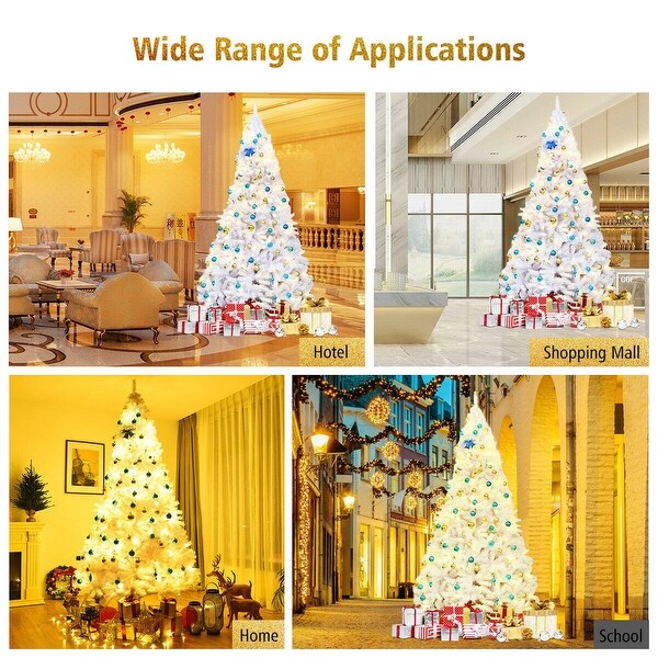 9' Hinged Artificial Christmas Tree with Metal Stand - 9' - 9ft