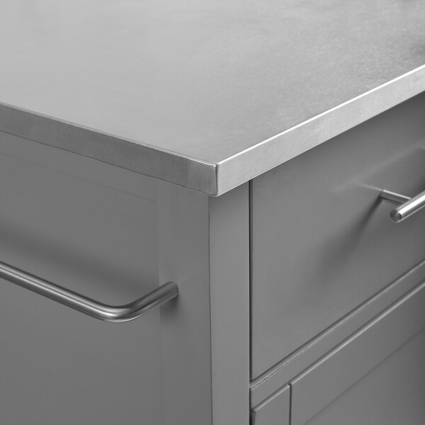 Savannah Stainless Steel Top Full-Size Kitchen Island/Cart - 37"H x 42"W x 18.25"D