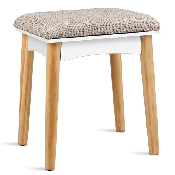 Costway Vanity Table 6 Dressing Table Cushioned Stool Makeup Table