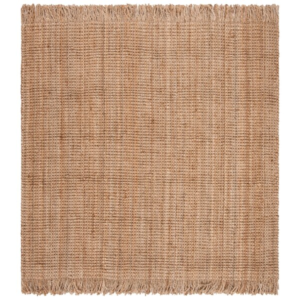 SAFAVIEH Handmade Natural Fiber Nino Casual Solid Jute Rug with Fringe