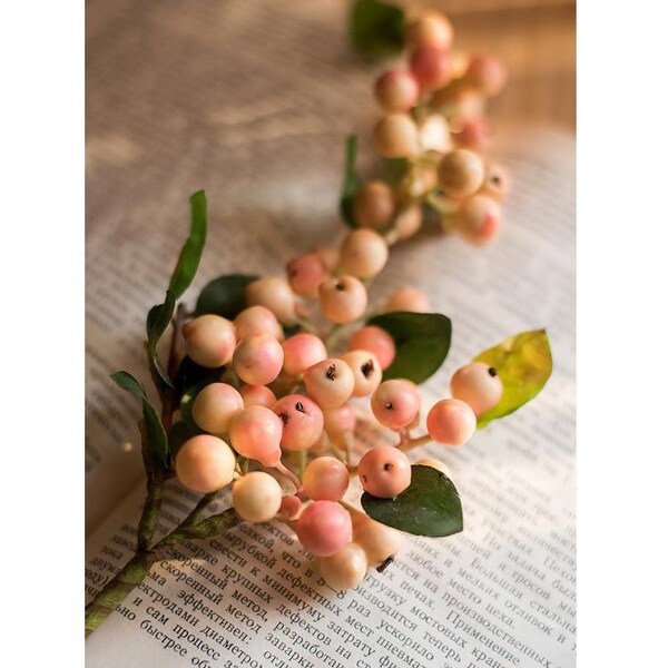 RusticReach Artificial Bignay Fruit Stem 12.6" Tall