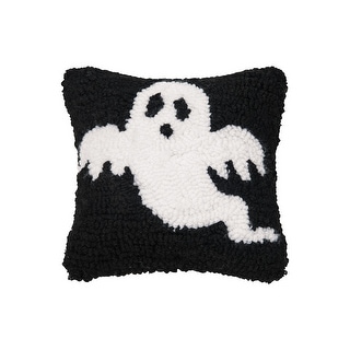 8" x 8" Spooky Ghost Hooked Petite Halloween Throw Pillow