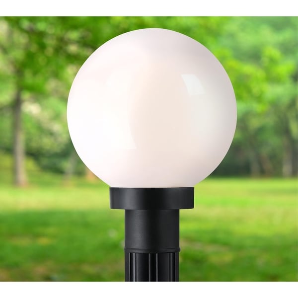 Westinghouse Lighting One Light Outdoor Polycarbonate Post-Top Fixture, Black Finish, Opal Acrylic Globe - 1-Light