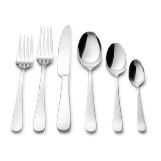 Kitchinox Alton Bay Satin 75-piece Stainless Steel Silverware Set, Flatware Service for 12