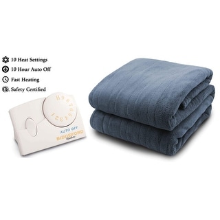 Biddeford Blankets Comfort Knit Electric Heated Blanket, Twin, Navy