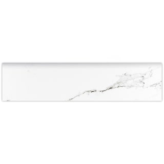 Merola Tile Timeless Battiscopa Calacatta 3-1/8" x 12-3/4" Mixed Finish Ceramic Wall Tile Trim - (1 Tile)
