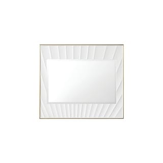 James Martin Vanities 710-M36 Le Soleil 31-1/2" x 36" Bathroom Mirror - Matte White with Gold