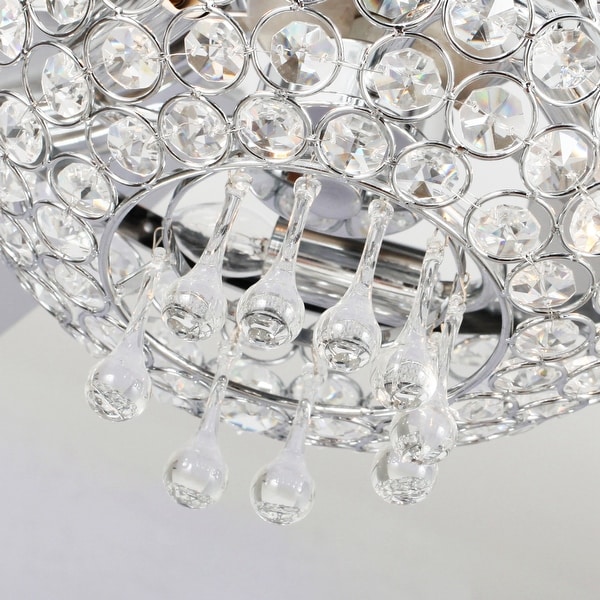 52" Modern 2-Light Low Profile Crystal Ceiling Fan with Remote