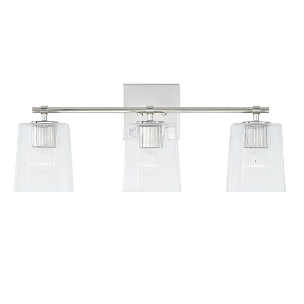 Lexi 3-light 23-inch Bath/ Vanity Fixture w/ Clear Fluted Square Glass