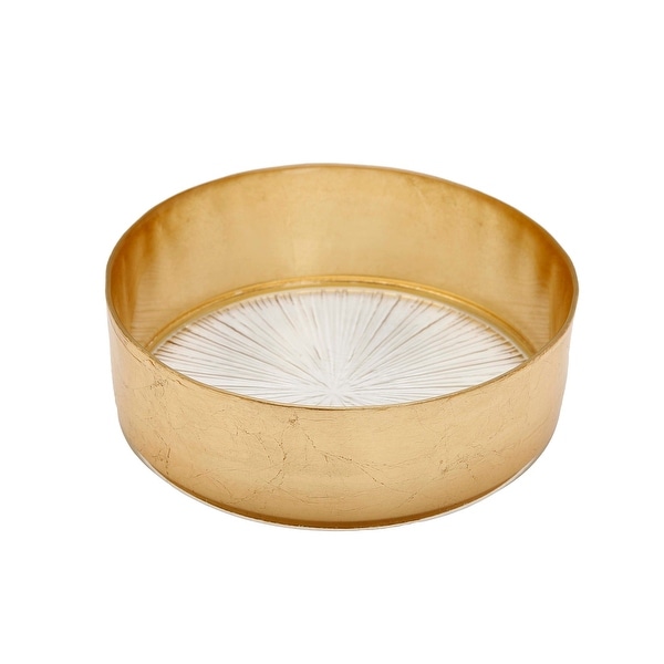 6"D Crystal Glass Bowl with Gold Border