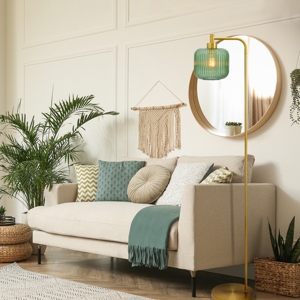 Frederick River of Goods Gold Metal and Glass Candlestick Floor Lamp