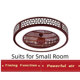 22In 6-Blade Low Profile Dimmable LED Ceiling Fan Red with Remote for Kitchen,Bedroom - 22.4inch