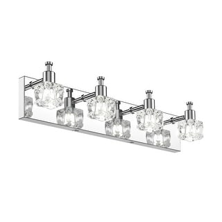 4-Lights Modern Bathroom Vanity Light Crystal Wall Sconce Bathroom Light Fixture - 22" x 5" x 5.5"(L x W x H)