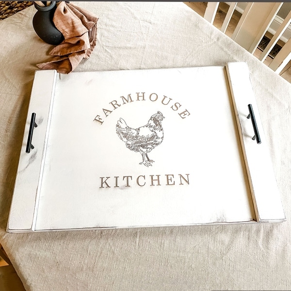 Ivory Farmhouse Kitchen Wooden Stove Cover - N/A