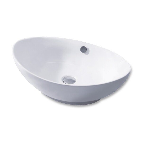 Luxier CS-004 Oval Bathroom Ceramic Vessel Sink Art Basin in White