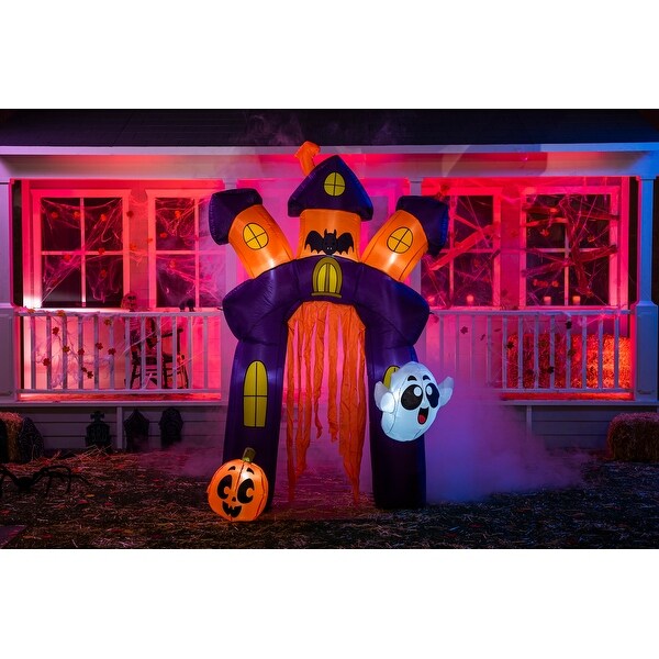 Joiedomi's 8.5ft Multicolor Polyester Indoor Outdoor Twisted Castle Archway Inflatable Decoration, Home Garden Seasonal Decor