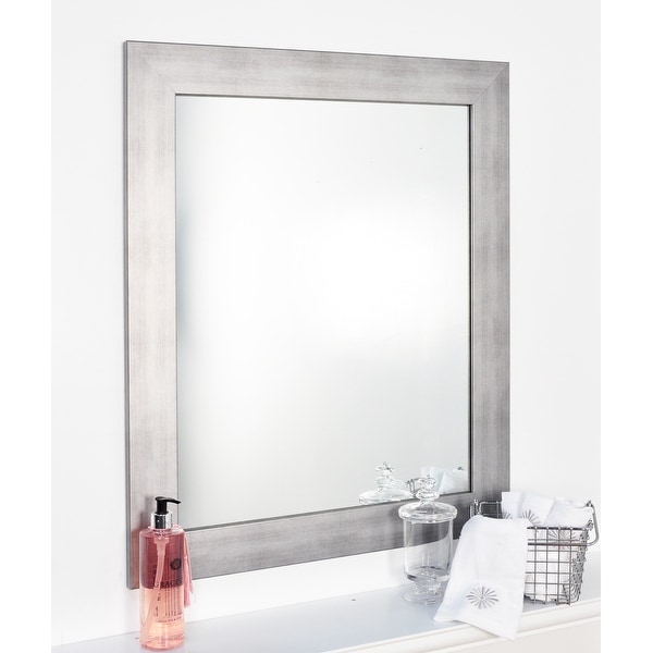 Silvertone Brushed NIckel Wall Mirror