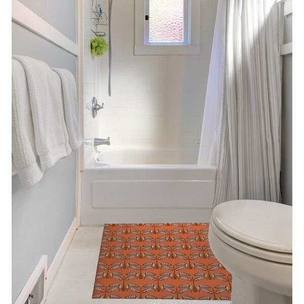 DRAGONFLY ORANGE Bath Rug By Kavka Designs
