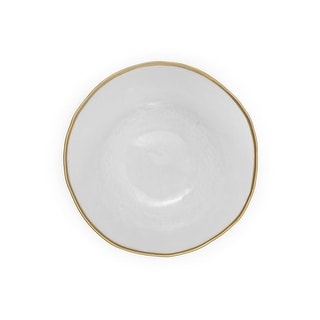 Set of 4 Clear Salad Plate with Gold Rim 8.25"D