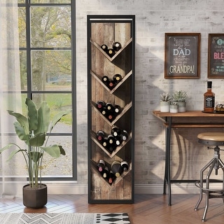 DH BASIC Industrial Metal V-cut 5-shelf Compact Wine Rack by Denhour