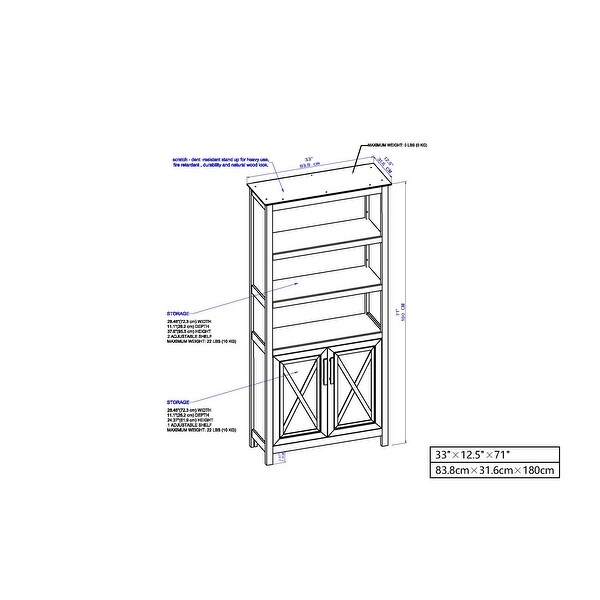 Saint Birch Houston Rustic Brown 2-door Bookcase