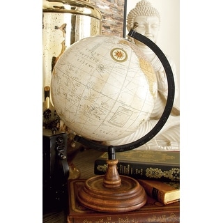 Brown Wood Traditional Globe 13 x 9 x 8 - 9L x 8W x 13.10H