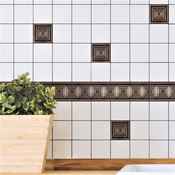 Focus Metal Insert Tile Oil Rubbed Bronze 2x2 ( PACK OF 8 PIECE)