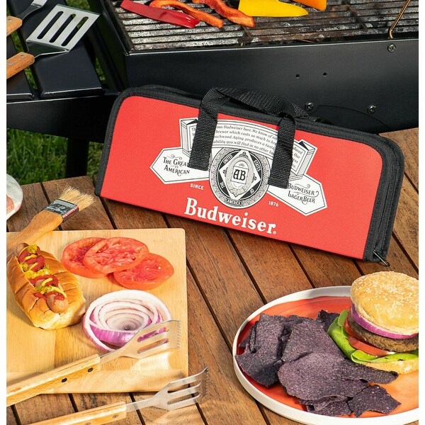 Budweiser Ready to Serve Fabric Grill Set for Outdoor - Red|