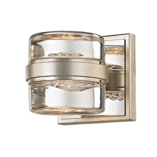 Troy Lighting Splash 1-light Silver Leaf/Polished Chrome Accents LED Bath/Wall Sconce