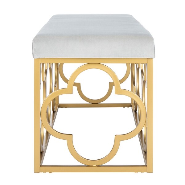 SAFAVIEH Fleur Moroccan Glam Velvet Rectangle Bench