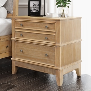 3-Drawer Natural Nightstand