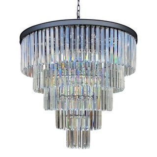 D Angelo 18 Light Round Glass Crystal Prism Chandelier - N/A